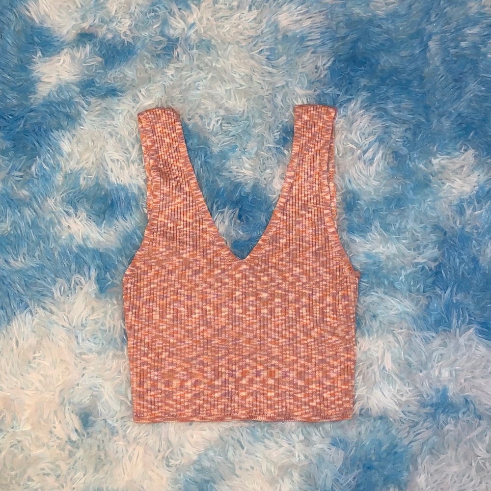 Peach/Purple/Cream Sweater Tank Top